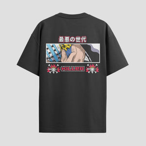 Playera urbana de anime y gaming ExtraLife MX, corte Standard Fit unisex ligero y transpirable en color Deep Black y Pure White, ropa de uso diario para gym y casual.