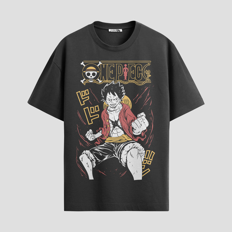Playera urbana de anime y gaming ExtraLife MX, corte Standard Fit unisex ligero y transpirable en color Deep Black y Pure White, ropa de uso diario para gym y casual.
