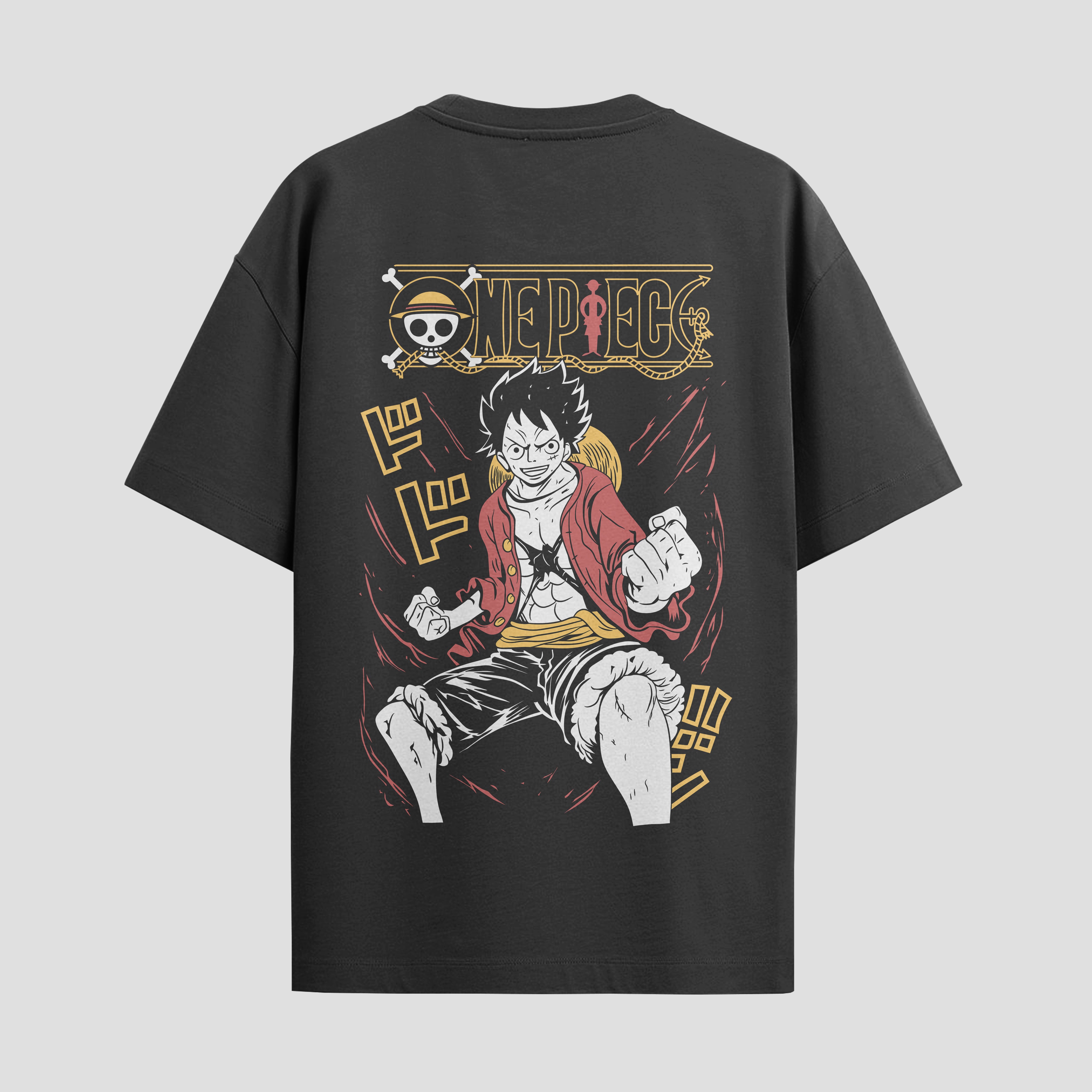 Playera urbana de anime y gaming ExtraLife MX, corte Standard Fit unisex ligero y transpirable en color Deep Black y Pure White, ropa de uso diario para gym y casual.