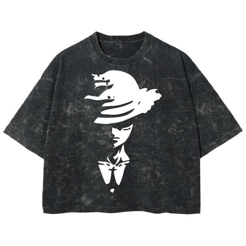 Playera streetwear premium de anime y gaming ExtraLife MX, corte boxy deluxe mineral wash heavyweight en color Acid Wash, moda urbana mexicana de culto.
