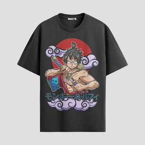 Playera urbana de anime y gaming ExtraLife MX, corte Standard Fit unisex ligero y transpirable en color Deep Black y Pure White, ropa de uso diario para gym y casual.