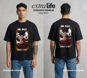 Mar de los Piratas | Goma y Libertad #03152 - Playera Oversized Premium | Deep Black - Foto en modelo