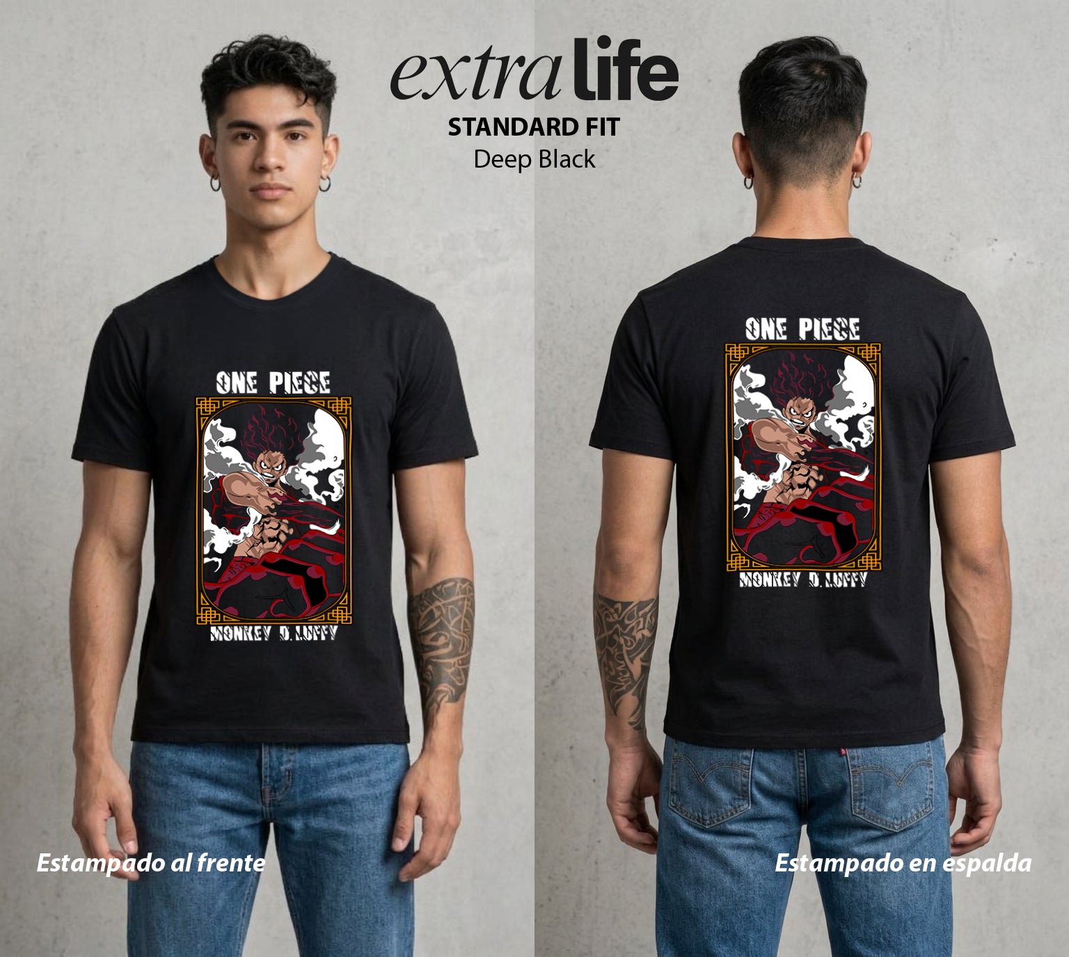 Mar de los Piratas | Goma y Libertad #03152 - Playera Standard Fit | Deep Black - Foto en modelo