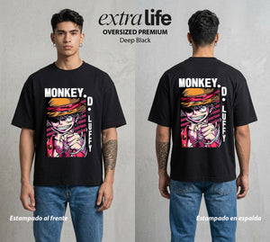 Mar de los Piratas | Pirata de Goma #03154 - Playera Oversized Premium | Deep Black - Foto en modelo
