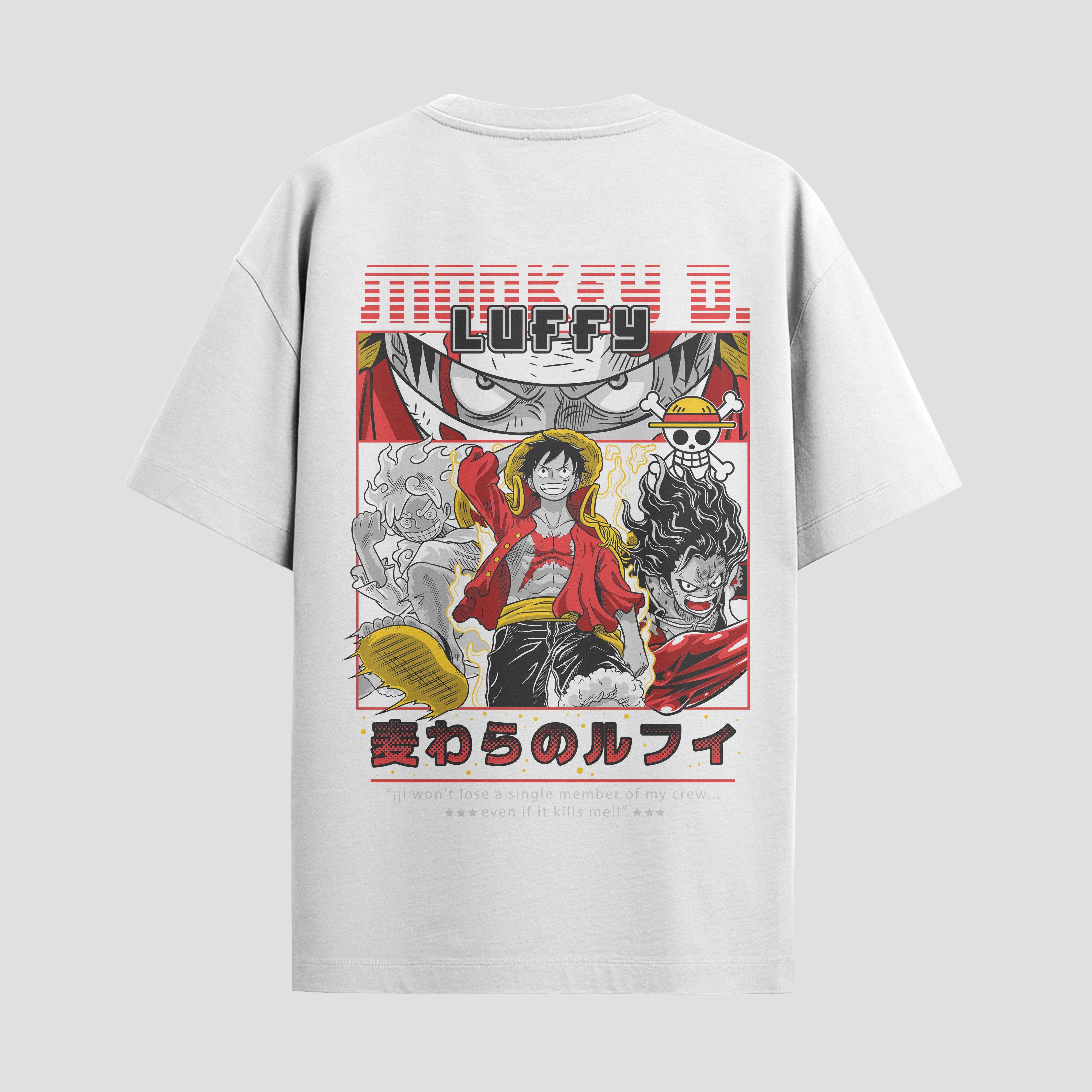 Playera urbana de anime y gaming ExtraLife MX, corte Standard Fit unisex ligero y transpirable en color Deep Black y Pure White, ropa de uso diario para gym y casual.