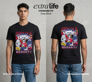 Mar de los Piratas | Hombre de Goma #03156 - Playera Standard Fit | Deep Black - Foto en modelo