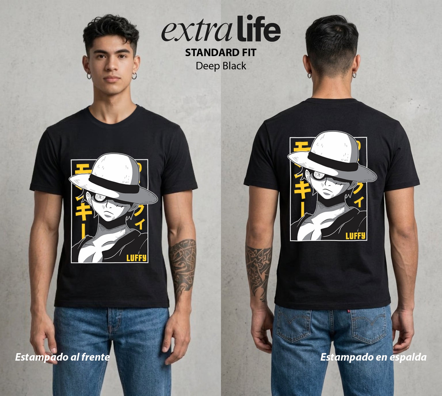 Mar de los Piratas | El Futuro Rey #03157 - Playera Standard Fit | Deep Black - Foto en modelo