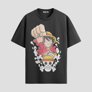 Playera urbana de anime y gaming ExtraLife MX, corte Standard Fit unisex ligero y transpirable en color Deep Black y Pure White, ropa de uso diario para gym y casual.