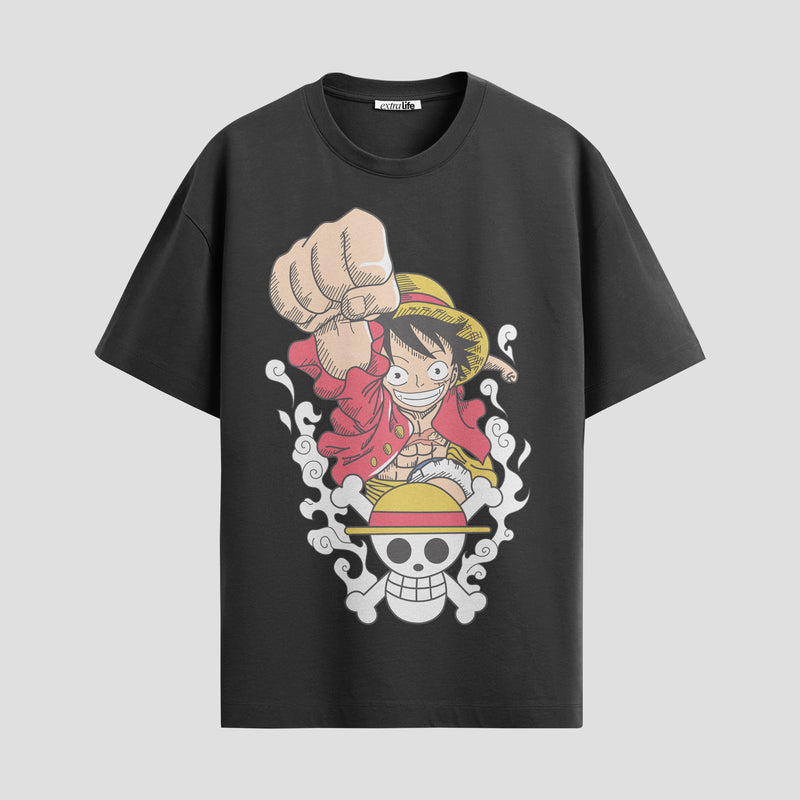 Playera urbana de anime y gaming ExtraLife MX, corte Standard Fit unisex ligero y transpirable en color Deep Black y Pure White, ropa de uso diario para gym y casual.