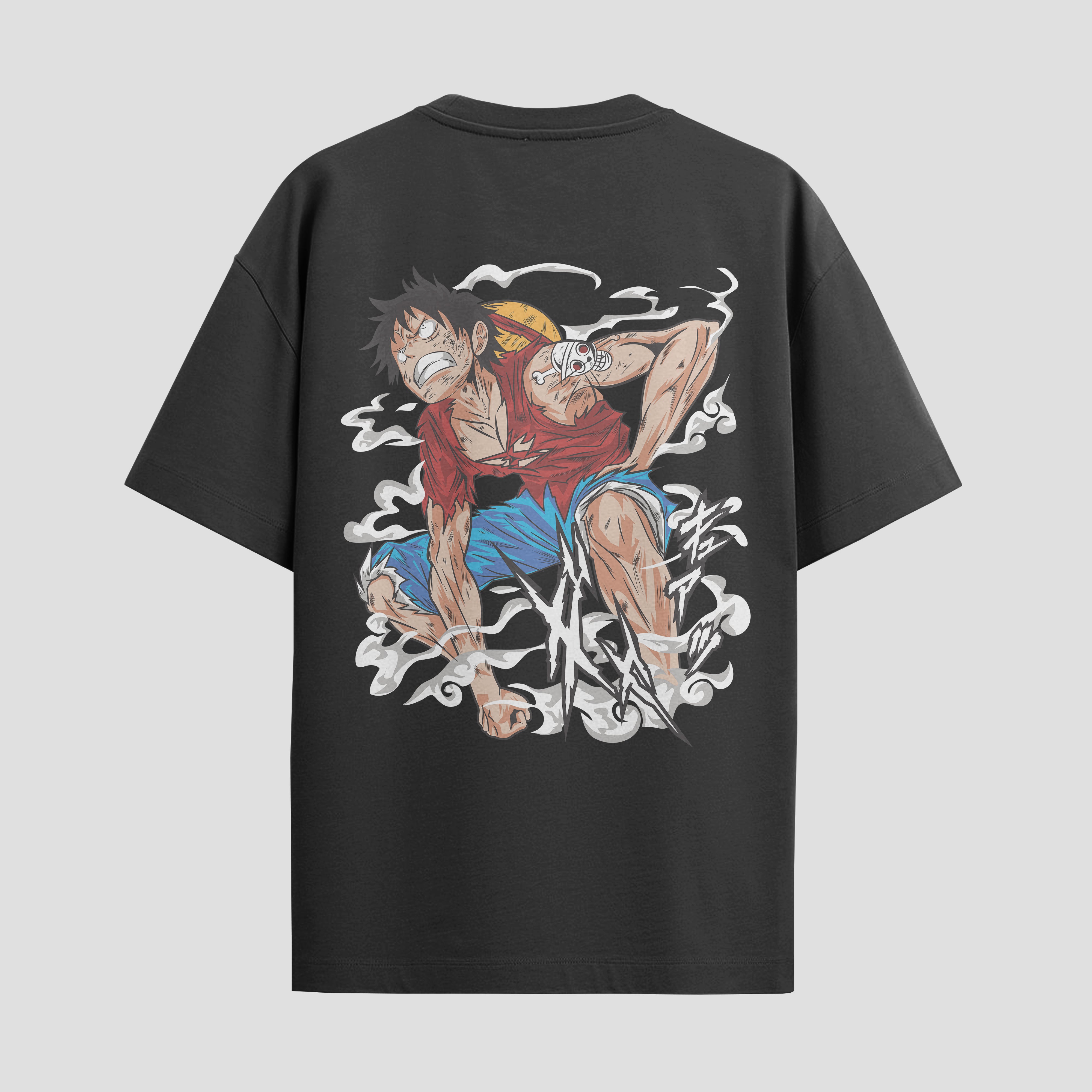 Playera urbana de anime y gaming ExtraLife MX, corte Standard Fit unisex ligero y transpirable en color Deep Black y Pure White, ropa de uso diario para gym y casual.