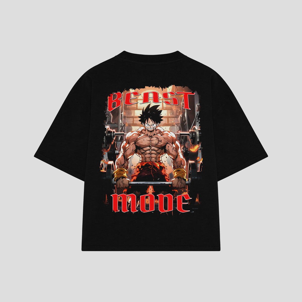 Playera streetwear premium de anime y gaming ExtraLife MX, corte oversized drop shoulder ligero y fresco en color Deep Black y Off-White, moda urbana mexicana de culto.