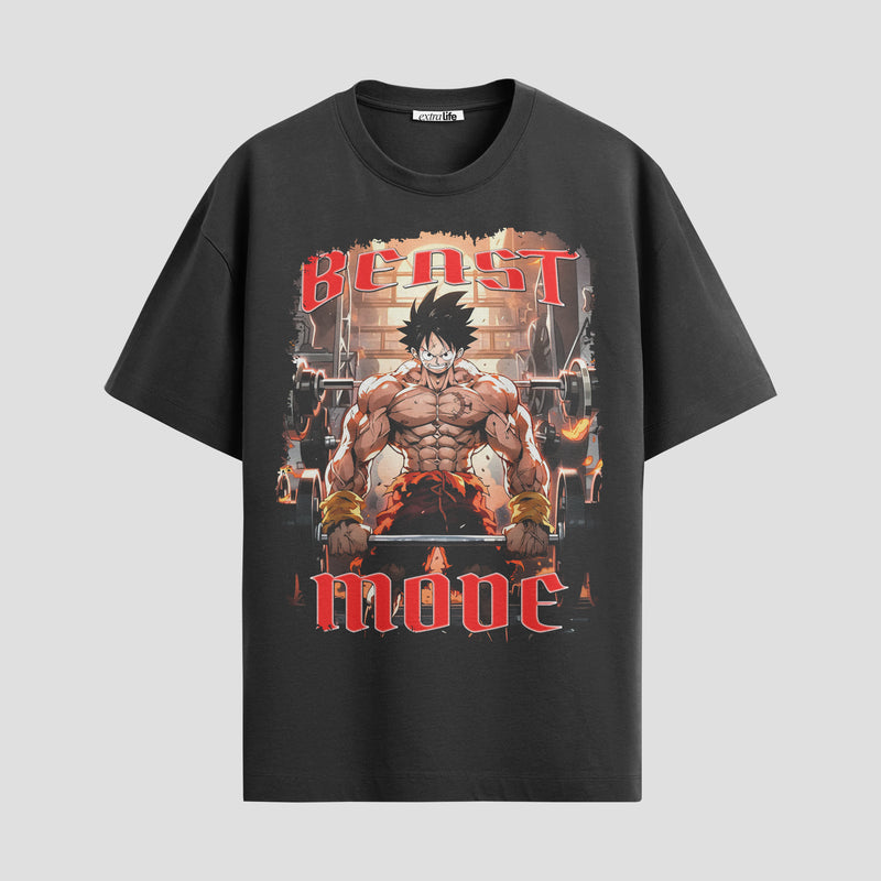 Playera urbana de anime y gaming ExtraLife MX, corte Standard Fit unisex ligero y transpirable en color Deep Black y Pure White, ropa de uso diario para gym y casual.