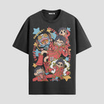 Playera urbana de anime y gaming ExtraLife MX, corte Standard Fit unisex ligero y transpirable en color Deep Black y Pure White, ropa de uso diario para gym y casual.