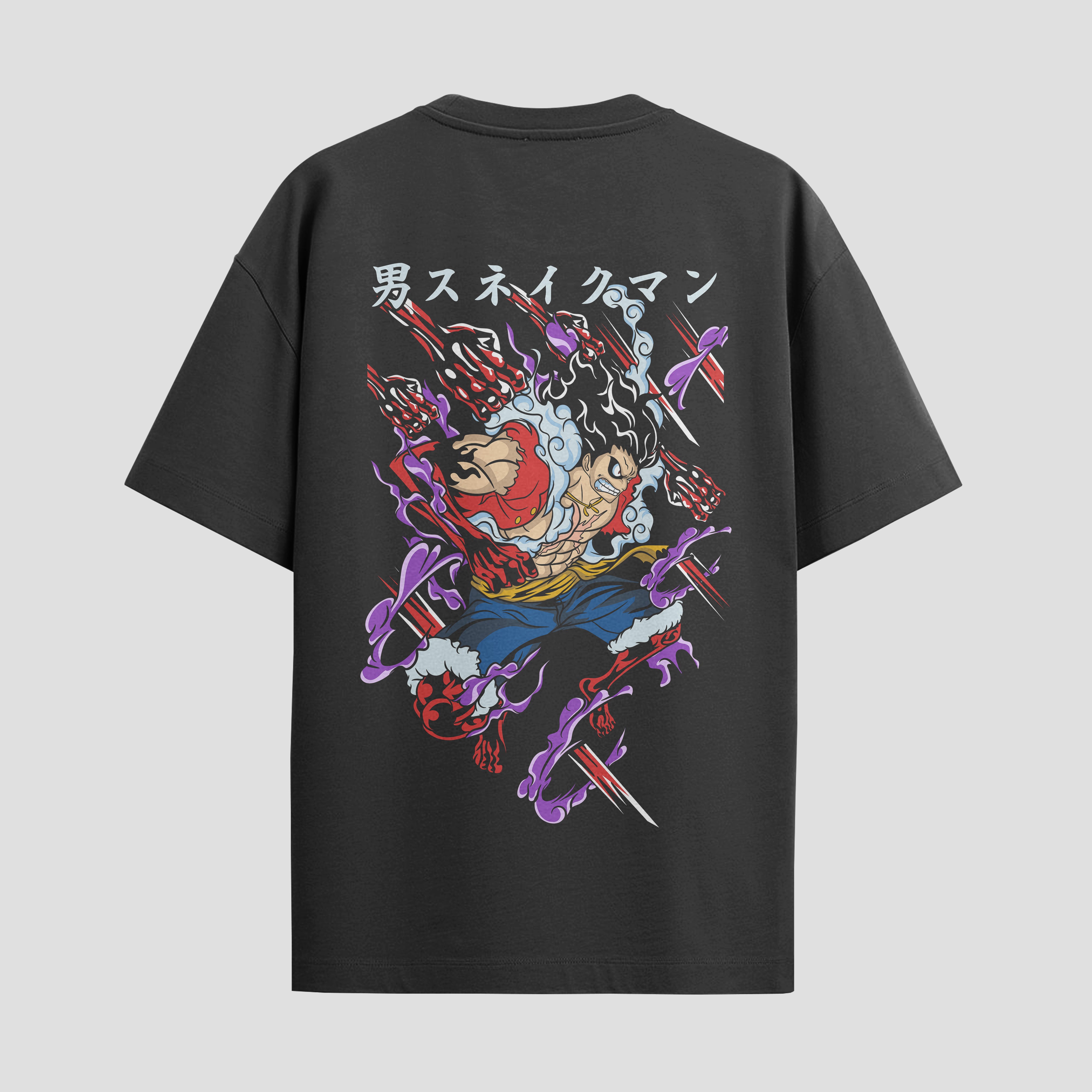 Playera urbana de anime y gaming ExtraLife MX, corte Standard Fit unisex ligero y transpirable en color Deep Black y Pure White, ropa de uso diario para gym y casual.