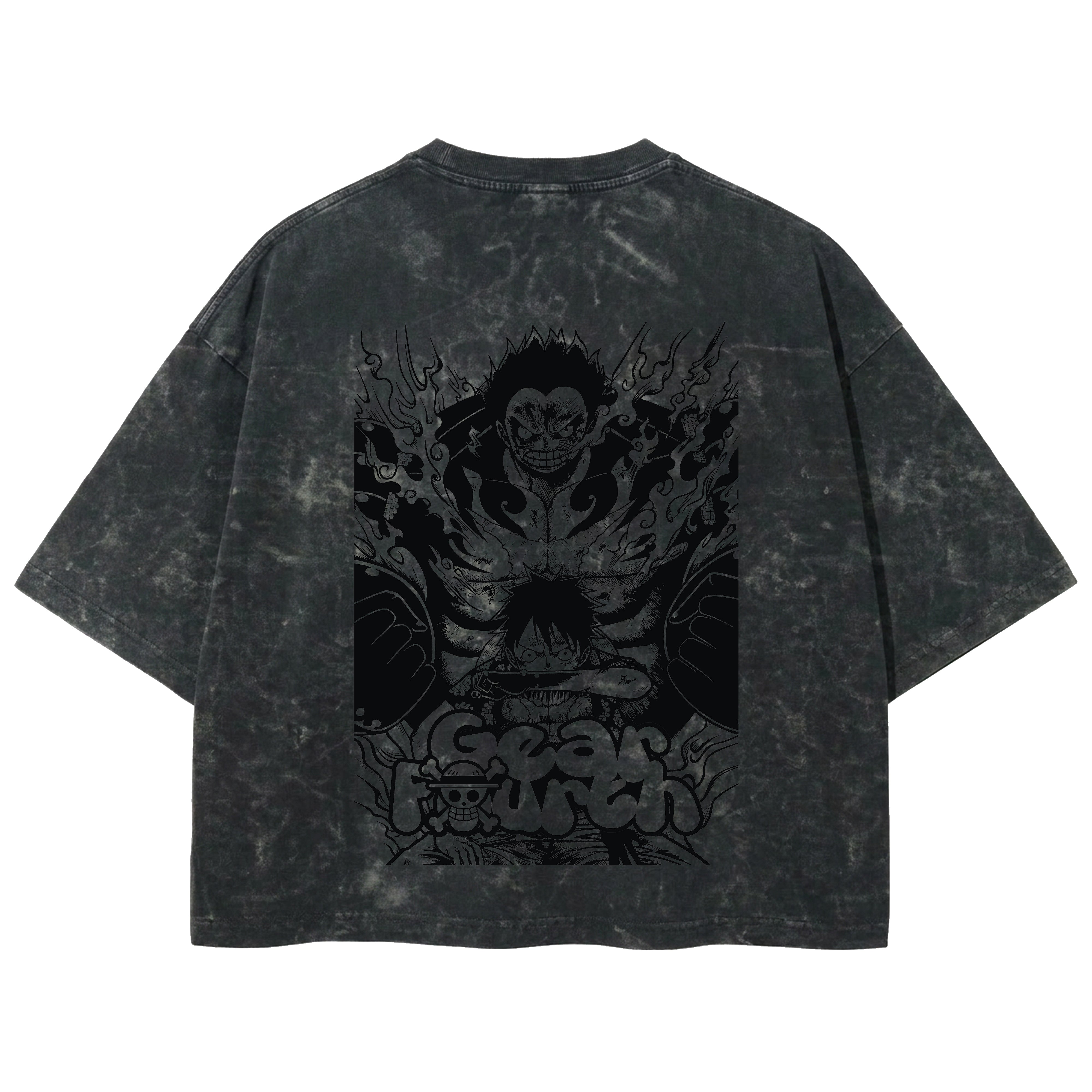Playera streetwear premium de anime y gaming ExtraLife MX, corte boxy deluxe mineral wash heavyweight en color Acid Wash, moda urbana mexicana de culto.