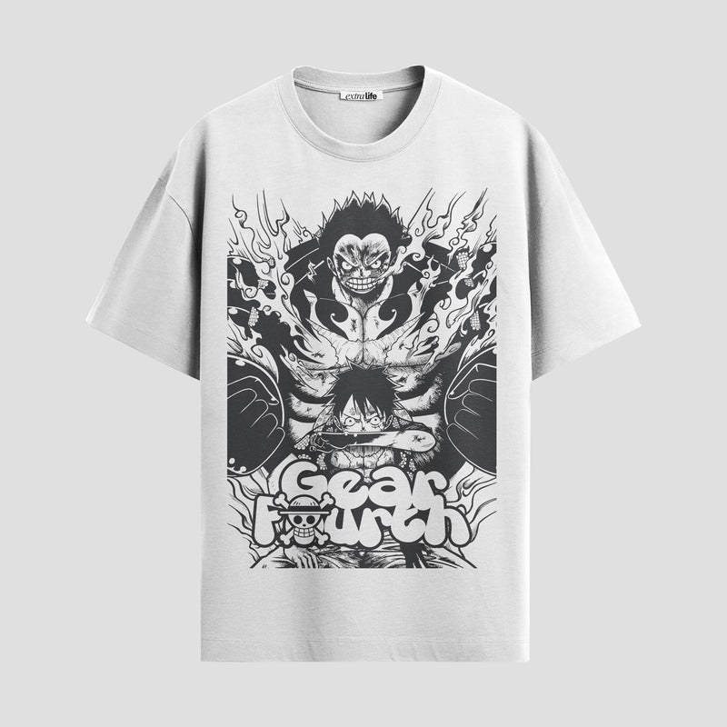 Playera urbana de anime y gaming ExtraLife MX, corte Standard Fit unisex ligero y transpirable en color Deep Black y Pure White, ropa de uso diario para gym y casual.