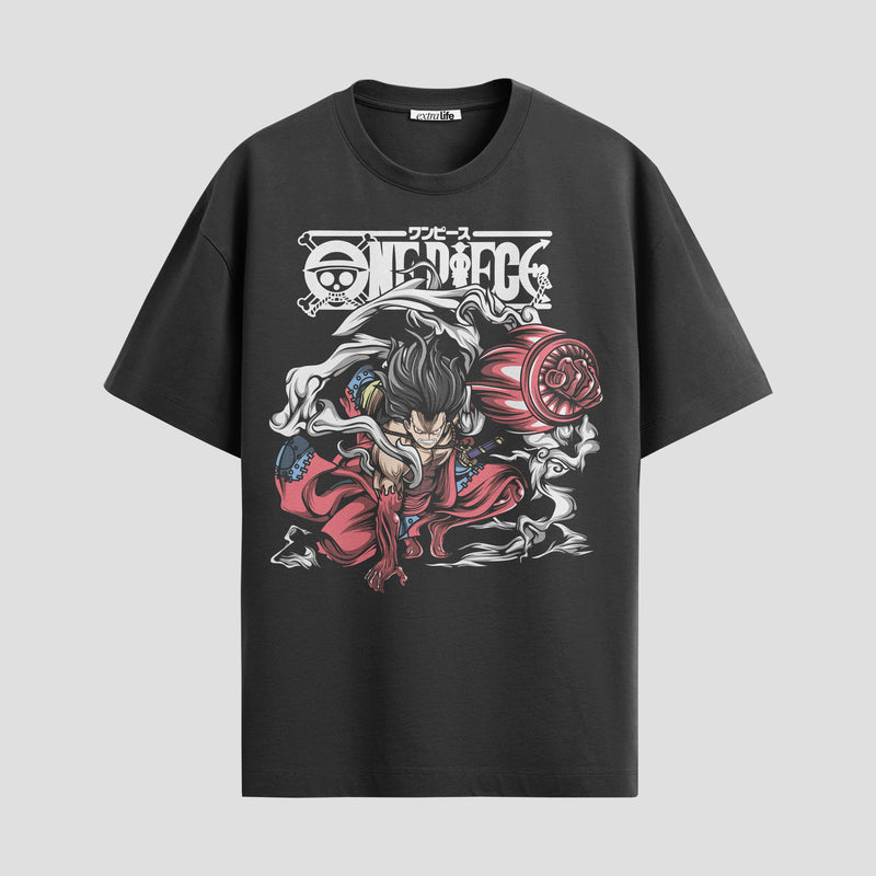 Playera urbana de anime y gaming ExtraLife MX, corte Standard Fit unisex ligero y transpirable en color Deep Black y Pure White, ropa de uso diario para gym y casual.