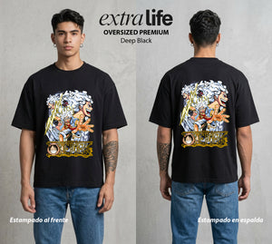 Mar de los Piratas | Capitan en Modo Bestia #03171 - Playera Oversized Premium | Deep Black - Foto en modelo
