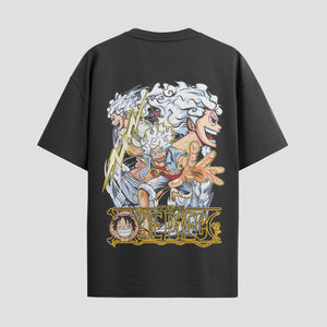 Playera urbana de anime y gaming ExtraLife MX, corte Standard Fit unisex ligero y transpirable en color Deep Black y Pure White, ropa de uso diario para gym y casual.