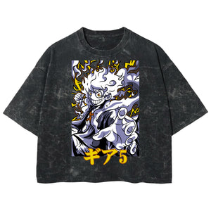 Playera streetwear premium de anime y gaming ExtraLife MX, corte boxy deluxe mineral wash heavyweight en color Acid Wash, moda urbana mexicana de culto.