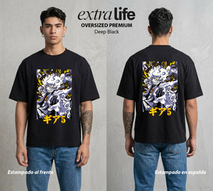 Mar de los Piratas | Goma en el Limite #03172 - Playera Oversized Premium | Deep Black - Foto en modelo