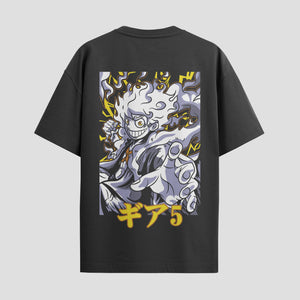 Playera urbana de anime y gaming ExtraLife MX, corte Standard Fit unisex ligero y transpirable en color Deep Black y Pure White, ropa de uso diario para gym y casual.