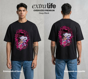 Mar de los Piratas | Transformacion del Capitan #03174 - Playera Oversized Premium | Deep Black - Foto en modelo
