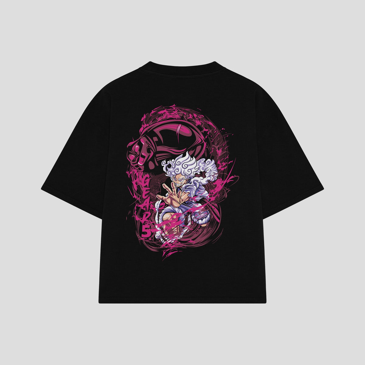 Playera streetwear premium de anime y gaming ExtraLife MX, corte oversized drop shoulder ligero y fresco en color Deep Black y Off-White, moda urbana mexicana de culto.