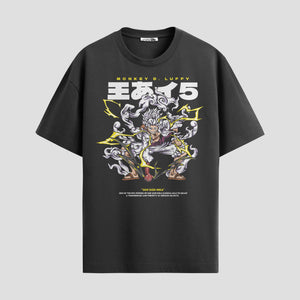Playera urbana de anime y gaming ExtraLife MX, corte Standard Fit unisex ligero y transpirable en color Deep Black y Pure White, ropa de uso diario para gym y casual.