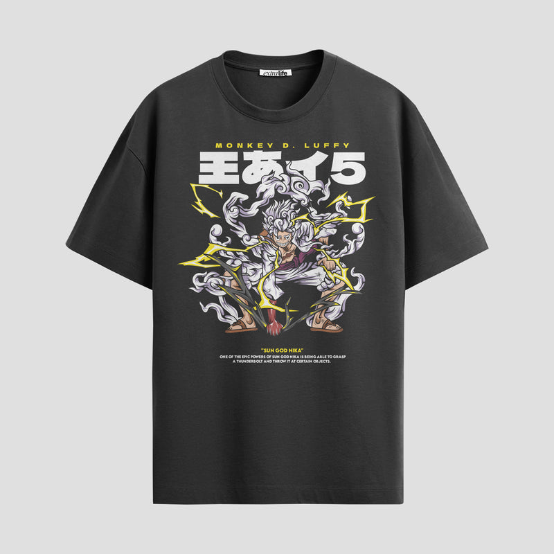 Playera urbana de anime y gaming ExtraLife MX, corte Standard Fit unisex ligero y transpirable en color Deep Black y Pure White, ropa de uso diario para gym y casual.