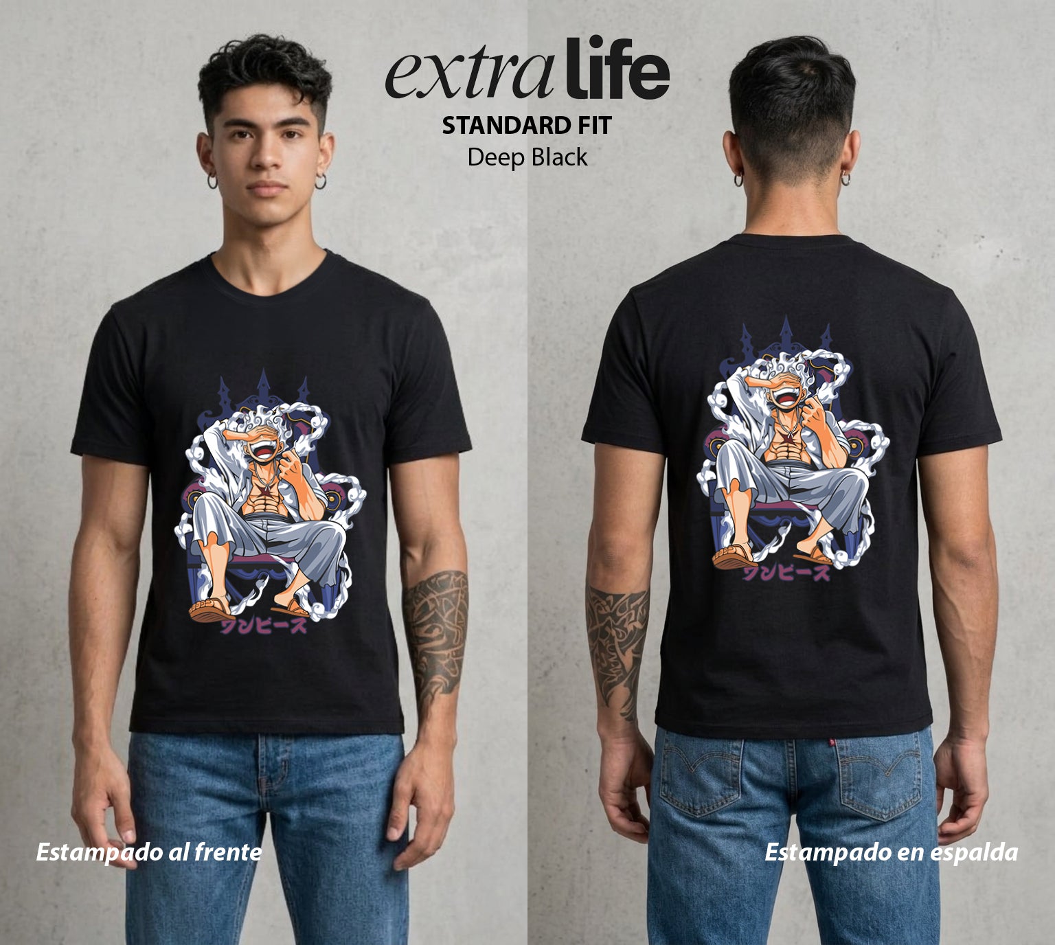 Mar de los Piratas | Engranaje del Capitan #03177 - Playera Standard Fit | Deep Black - Foto en modelo
