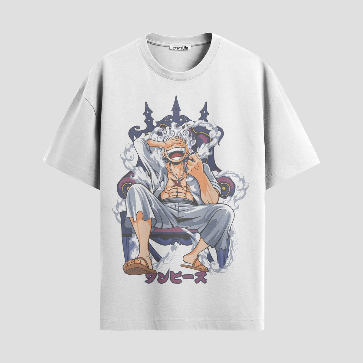 Playera urbana de anime y gaming ExtraLife MX, corte Classic Premium unisex ligero y transpirable en color Deep Black y Pure White, ropa de uso diario para gym y casual.
