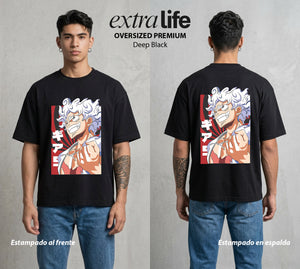 Mar de los Piratas | Capitan en Modo Bestia #03178 - Playera Oversized Premium | Deep Black - Foto en modelo