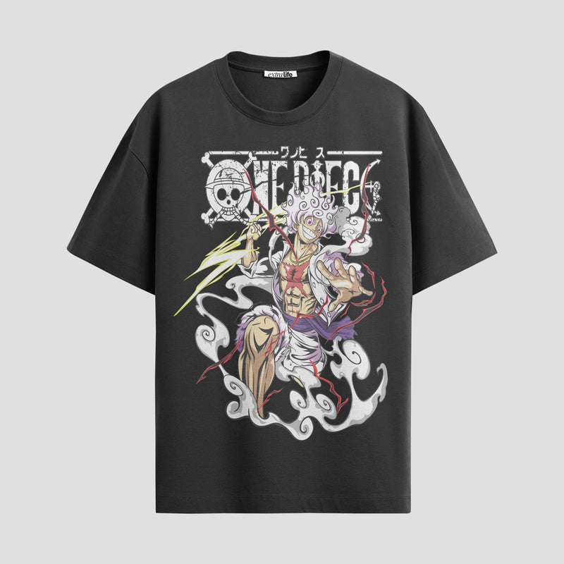 Playera urbana de anime y gaming ExtraLife MX, corte Standard Fit unisex ligero y transpirable en color Deep Black y Pure White, ropa de uso diario para gym y casual.
