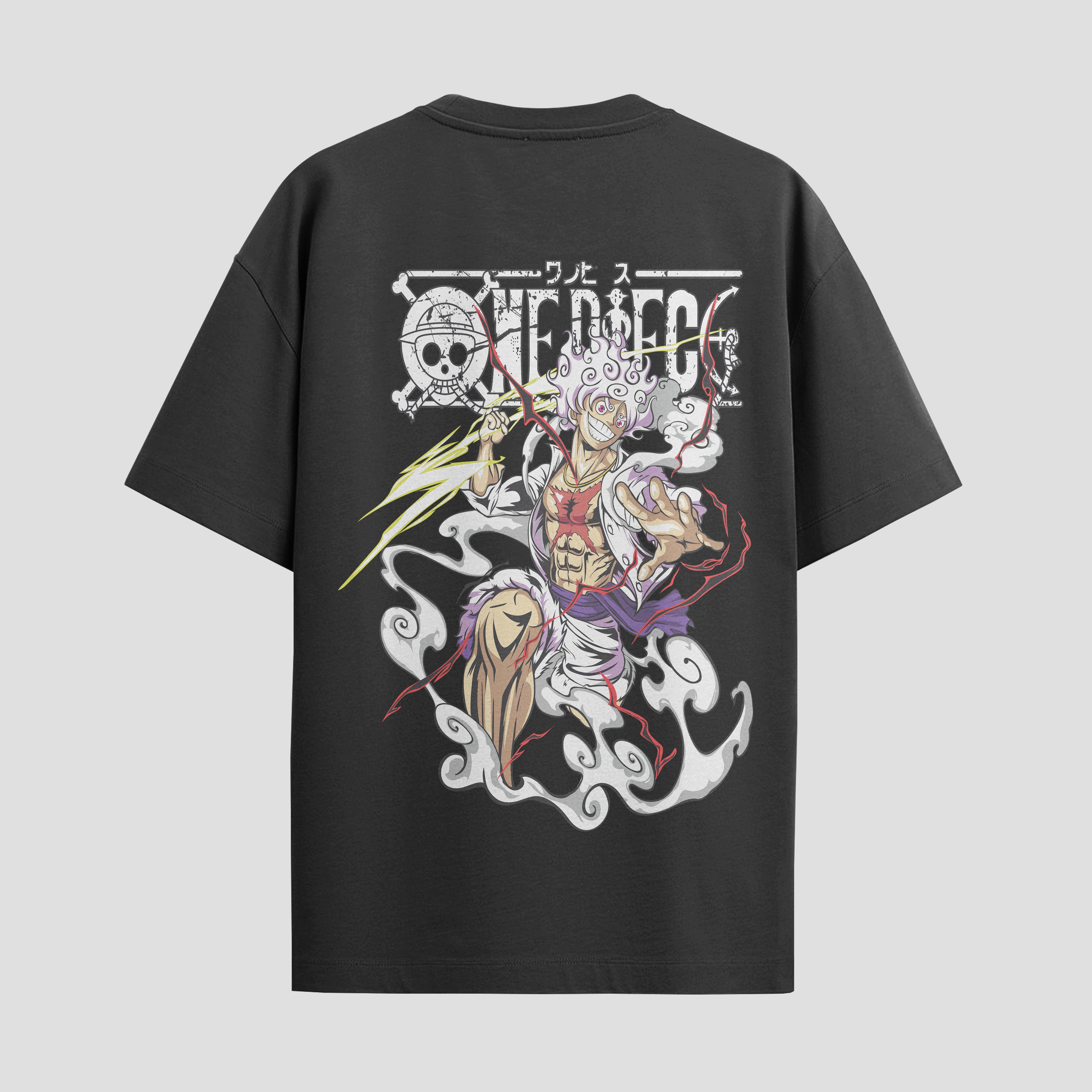 Playera urbana de anime y gaming ExtraLife MX, corte Standard Fit unisex ligero y transpirable en color Deep Black y Pure White, ropa de uso diario para gym y casual.