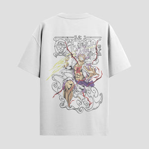 Playera urbana de anime y gaming ExtraLife MX, corte Standard Fit unisex ligero y transpirable en color Deep Black y Pure White, ropa de uso diario para gym y casual.