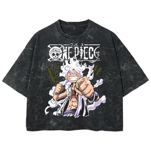 Playera streetwear premium de anime y gaming ExtraLife MX, corte boxy deluxe mineral wash heavyweight en color Acid Wash, moda urbana mexicana de culto.