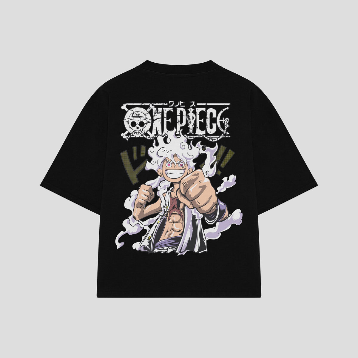 Playera streetwear premium de anime y gaming ExtraLife MX, corte oversized drop shoulder ligero y fresco en color Deep Black y Off-White, moda urbana mexicana de culto.