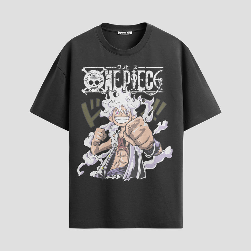 Playera urbana de anime y gaming ExtraLife MX, corte Standard Fit unisex ligero y transpirable en color Deep Black y Pure White, ropa de uso diario para gym y casual.