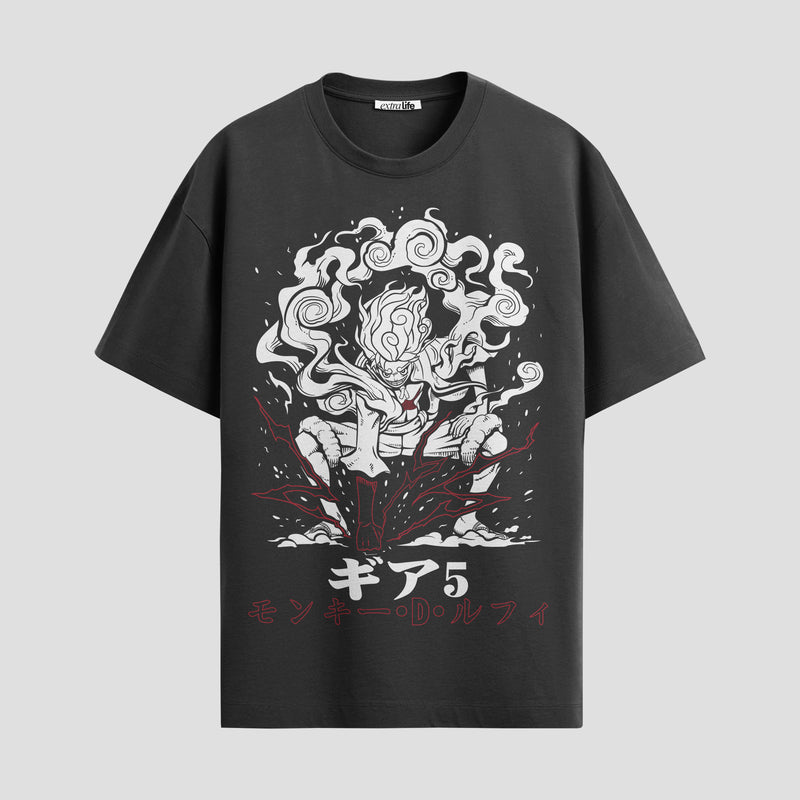 Playera urbana de anime y gaming ExtraLife MX, corte Standard Fit unisex ligero y transpirable en color Deep Black y Pure White, ropa de uso diario para gym y casual.