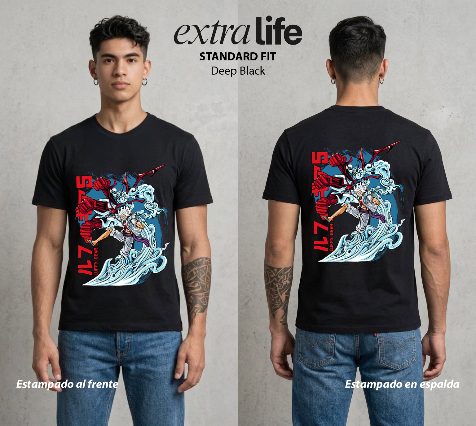 Mar de los Piratas | Engranaje del Capitan #03184 - Playera Standard Fit | Deep Black - Foto en modelo