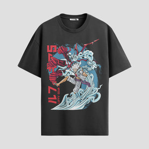 Playera urbana de anime y gaming ExtraLife MX, corte Standard Fit unisex ligero y transpirable en color Deep Black y Pure White, ropa de uso diario para gym y casual.