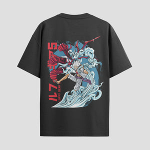 Playera urbana de anime y gaming ExtraLife MX, corte Standard Fit unisex ligero y transpirable en color Deep Black y Pure White, ropa de uso diario para gym y casual.