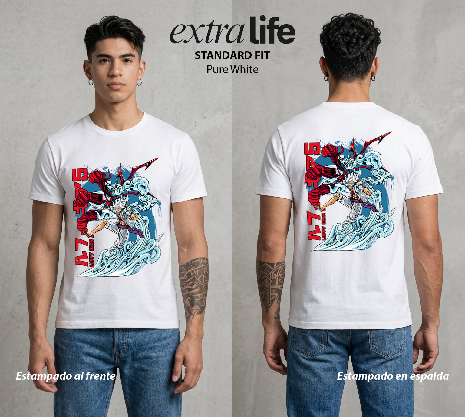 Mar de los Piratas | Engranaje del Capitan #03184 - Playera Standard Fit | Pure White - Foto en modelo