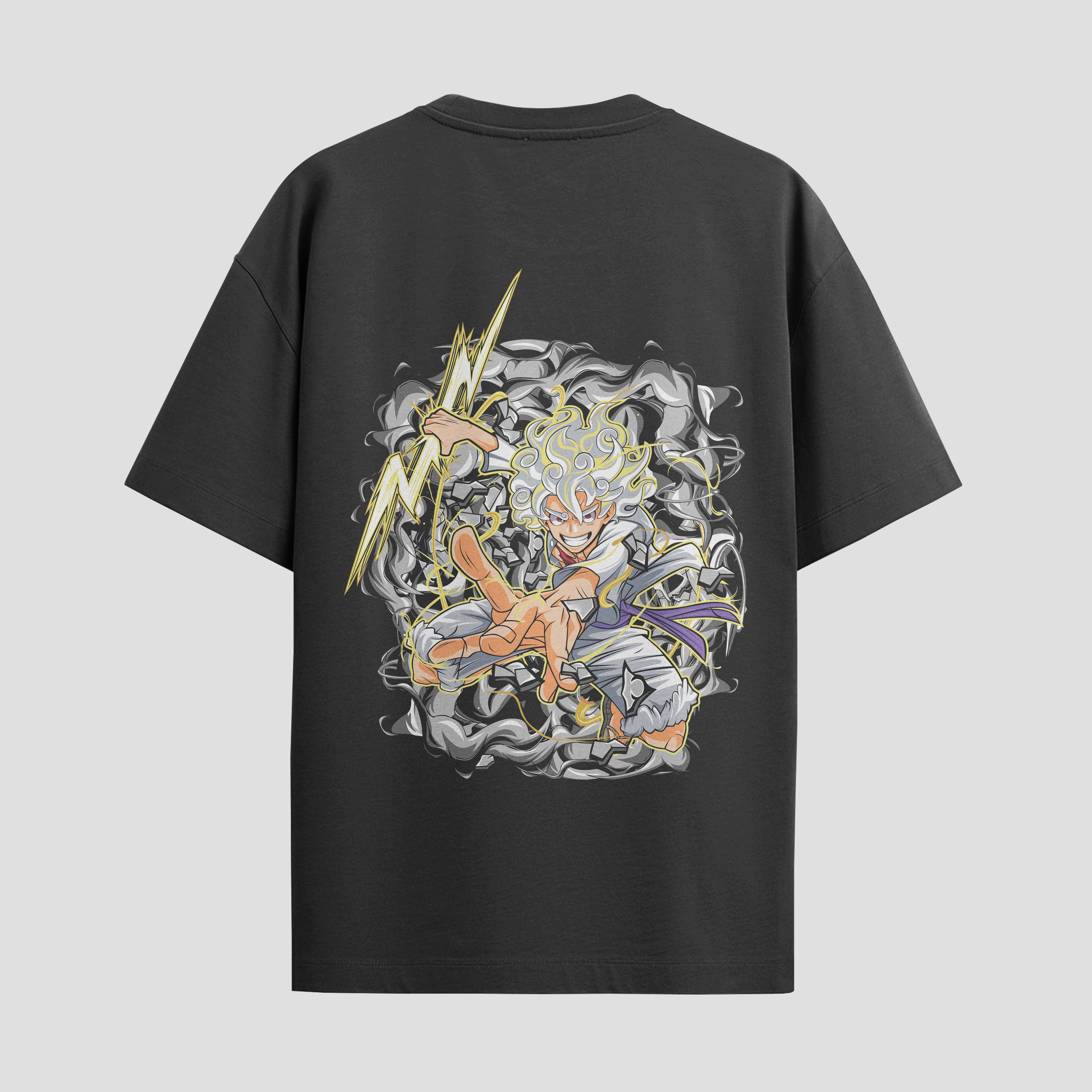 Playera urbana de anime y gaming ExtraLife MX, corte Standard Fit unisex ligero y transpirable en color Deep Black y Pure White, ropa de uso diario para gym y casual.