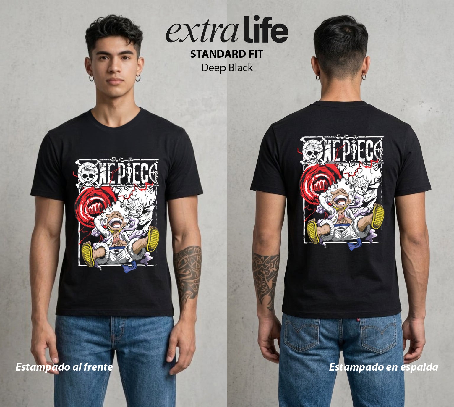 Mar de los Piratas | El Engranaje Final #03187 - Playera Standard Fit | Deep Black - Foto en modelo
