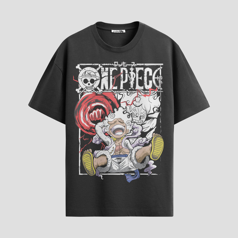 Playera urbana de anime y gaming ExtraLife MX, corte Standard Fit unisex ligero y transpirable en color Deep Black y Pure White, ropa de uso diario para gym y casual.