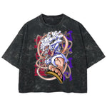 Playera streetwear premium de anime y gaming ExtraLife MX, corte boxy deluxe mineral wash heavyweight en color Acid Wash, moda urbana mexicana de culto.