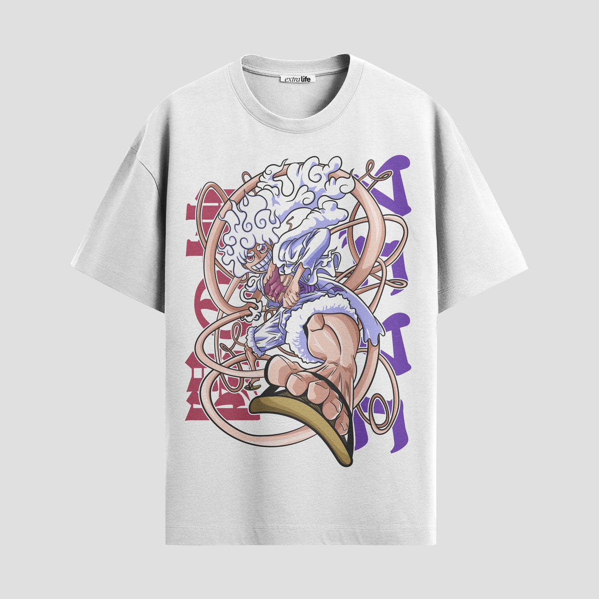 Playera urbana de anime y gaming ExtraLife MX, corte Classic Premium unisex ligero y transpirable en color Deep Black y Pure White, ropa de uso diario para gym y casual.