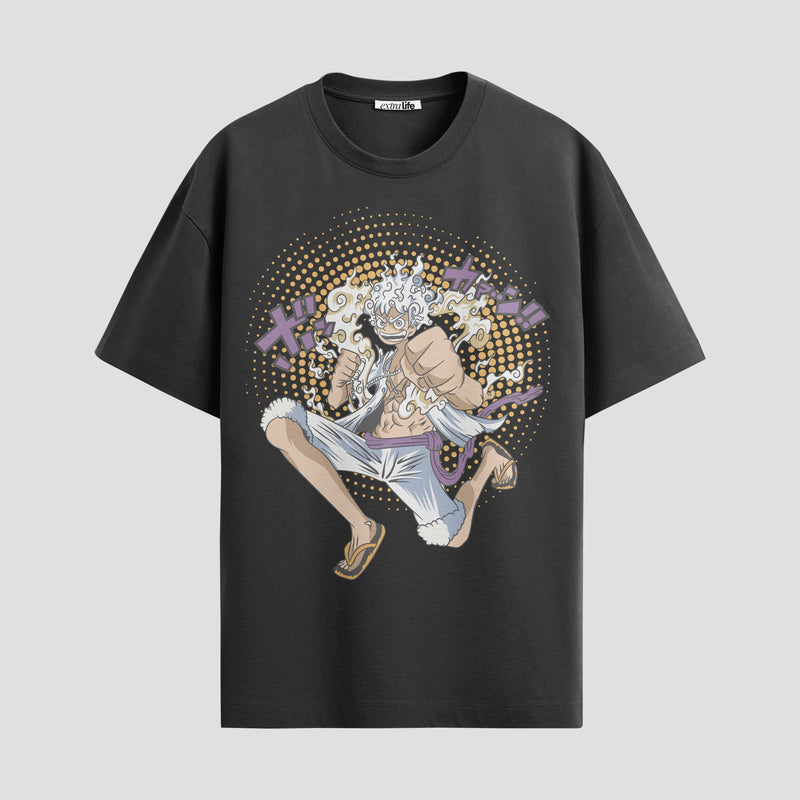 Playera urbana de anime y gaming ExtraLife MX, corte Standard Fit unisex ligero y transpirable en color Deep Black y Pure White, ropa de uso diario para gym y casual.